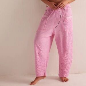 Free people intimately pull on pants pink pockets boho women's S
